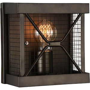 1 Light Wall Sconce with Light Brown Finish
