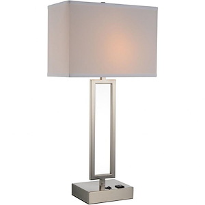 1 Light Table Lamp with Satin Nickel Finish