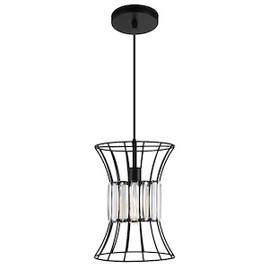 1 Light Chandelier with Black Finish