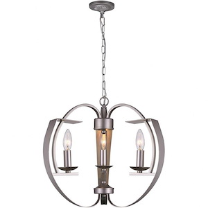 3 Light Chandelier with Pewter Finish - 903404