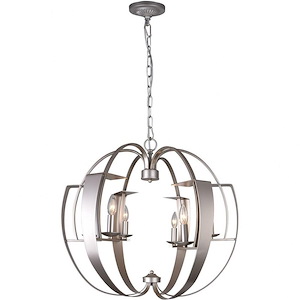 6 Light Chandelier with Pewter Finish