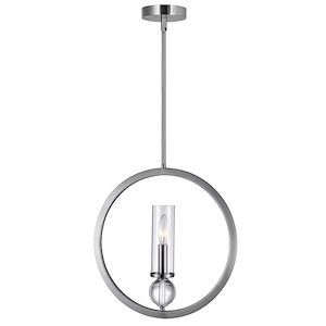 1 Light Chandelier with Satin Nickel Finish