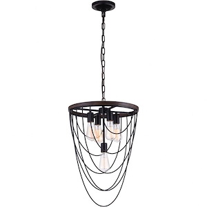 5 Light Chandelier with Black Finish