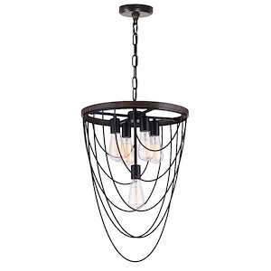 5 Light Chandelier with Black Finish