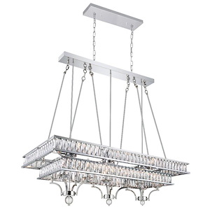 Shalia - 20 Light Island Chandelier-30 Inches Tall and 47 Inches Wide