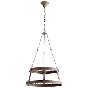 Double Winey - One Light small Chandelier - 19.75 Inches Wide by 37.75 Inches High