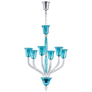 Vetrai - six Light small Chandelier - 31 Inches Wide by 44.5 Inches High