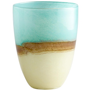 Turquoise Earth - Medium Decorative Vase - 7 Inches Wide by 9.25 Inches High - 396617