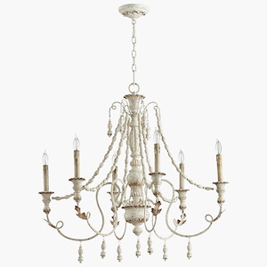 Lyon - six Light Chandelier - 33 Inches Wide by 30 Inches High