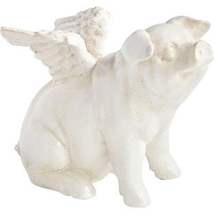 Oink Angel - sitting sculpture - 10.75 Inches Wide by 8.75 Inches High