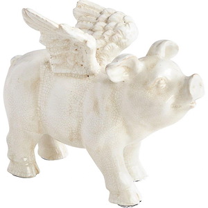 Oink Angel - standing sculpture - 11.5 Inches Wide by 9.5 Inches High