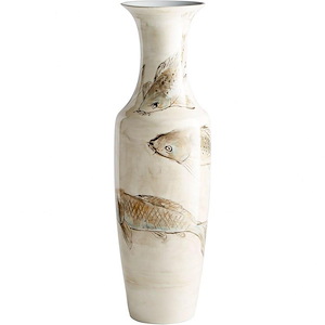 Playing Koi - Vase - 9.75 Inches Wide by 31.25 Inches High