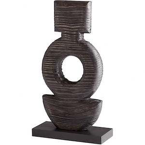 Dark Oval - sculpture-16.5 Inches Tall and 4 Inches Wide