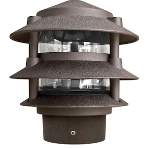 6 Inch One Light 25W A19 3-Tier Pagoda Light with 3 Inch Base
