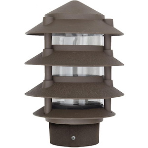6 Inch One Light 40W A19 4-Tier Pagoda Light with 3 Inch Base