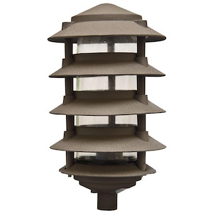 6 Inch One Light 40W A19 5-Tier Pagoda Light with 3 Inch Base