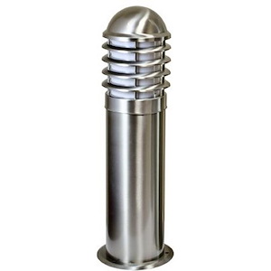 12W LED Stainless Steel 316 Caged Mini Bollard-23.88 Inches Tall and 8.72 Inches Wide
