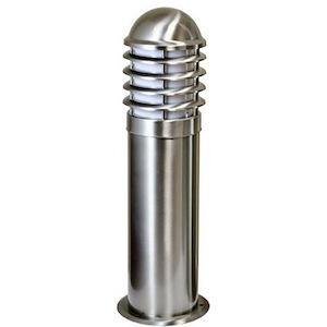 Stainless Steel 316 Caged Mini Bollard with No Lamp-23.88 Inches Tall and 8.72 Inches Wide