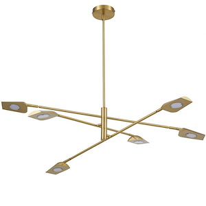 Cari - 39W 6 LED 3-Tier Chandelier In Modern Style-9 Inches Tall and 40 Inches Wide