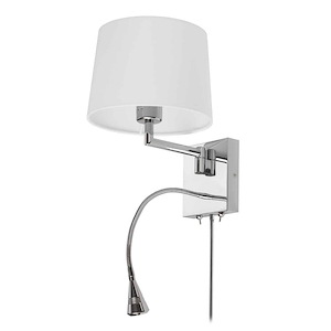 Three Light Wall Sconce With Led Reading Lamp