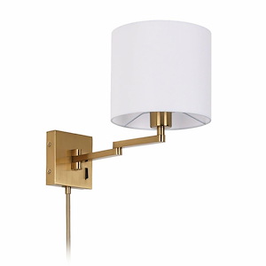 1 Light Swing Arm Wall Sconce-12 Inches Tall and 8 Inches Wide