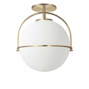 Paola - 1 Light Semi-Flush Mount In Contemporary Style-13 Inches Tall and 11.5 Inches Wide