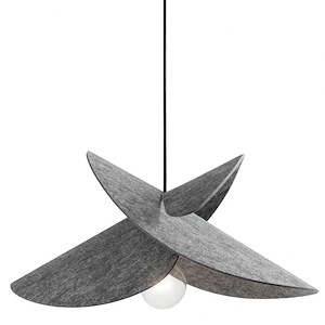 P&#195;&#169;tale - 1 Light Pendant In Contemporary Style-9 Inches Tall and 20 Inches Wide