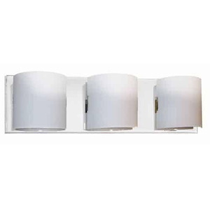 Sanctuary 3-Light Vanity Fixture in Modern Style - 20 inches Wide and 5.5 inches Tall