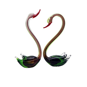 Sicilian Swans - 2-Piece Figurine Set-15.75 Inches Tall and 15 Inches Wide