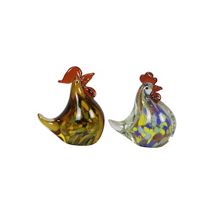 Rooster - Figurine (Set of 2)-6 Inches Tall and 4.25 Inches Wide