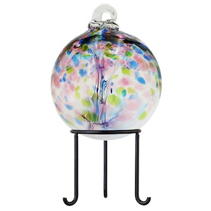 Tree Of Life - 6 Inches Hope Hand Blown Glass Ball With Stand-10.5 Inches Tall and 6 Inches Wide