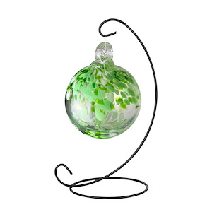Tree Of Life - 3 Inches Celtic Hand Blown Glass Ball With Stand-9 Inches Tall and 5 Inches Wide
