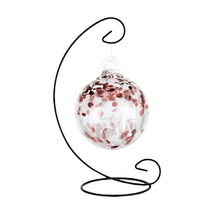 Tree Of Life - 4 Inches Enchanted Hand Blown Glass Ball With Stand-10 Inches Tall and 7 Inches Wide