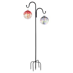 Tree Of Life 2 - 6 Inches Hand Blown Glass Balls With Garden Stake-48 Inches Tall and 17.5 Inches Wide