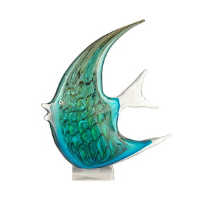 Art Glass Angel Fish - 16 Inch Decorative Figurine