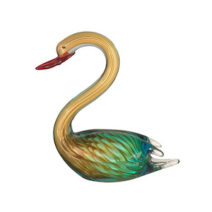 Art Glass Swan - 9.5 Inch Decorative Figurine