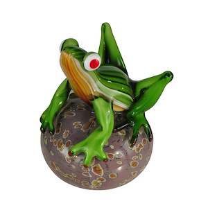 Frog On Ball - 6.7 Inch Decorative Sculpture