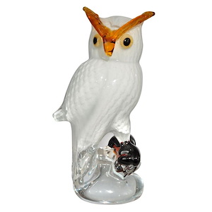 10.25 Inch Owl Art Glass Figurine Sculpture