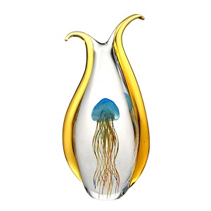 Jellyfish - 14 Inch Handcrafted Art Glass Figurine