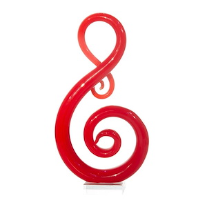 Red Clef Musical Note - Figurine-13.75 Inches Tall and 7.5 Inches Wide