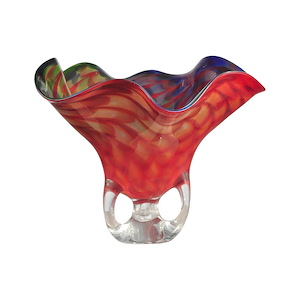Cinnabar Wave - 11.75 Inch Decorative Vase