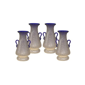 Malpie - 7.25 Inch 4-Piece Hand Blown Art Glass Vase Set