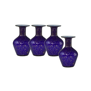 Speckle - 8 Inch 4-Piece Hand Blown Art Glass Vase Set - 1031762