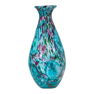 Leona - 17.25 Inch Hand Blown Art Glass Vase