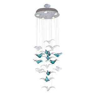 Flock of Birds - 8 Light Chandelier-60 Inches Tall and 24 Inches Wide