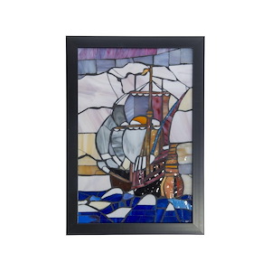 Sailboat - 18 Inch Mosaic Art Glass Wall Panel - 1033123