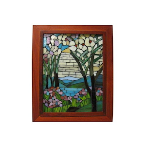 Magnolia - 10 Inch Iris Mosaic Art Glass Wall Panel - 1031585