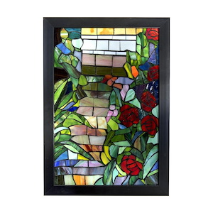 Floral - 18 Inch Mosaic Art Glass Wall Panel - 1033088