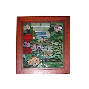 Floral Path - 10 Inch Mosaic Art Glass Wall Panel