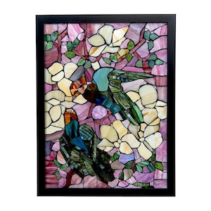 Parrots - 24 Inch Mosaic Art Glass Window Panel